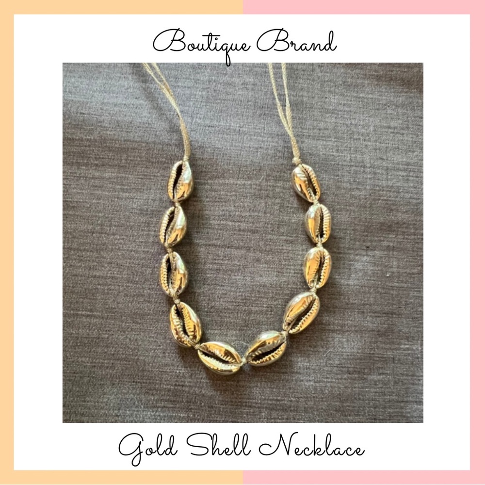 Gold Adjustable Shell Necklace
